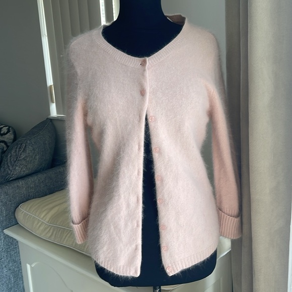 Apostrophe Sweaters - Apostrophe vintage angora Light Pink Cardigan M